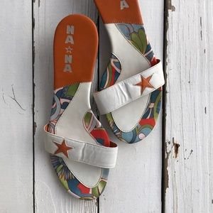 Na Na White Leather Sandals New in Box